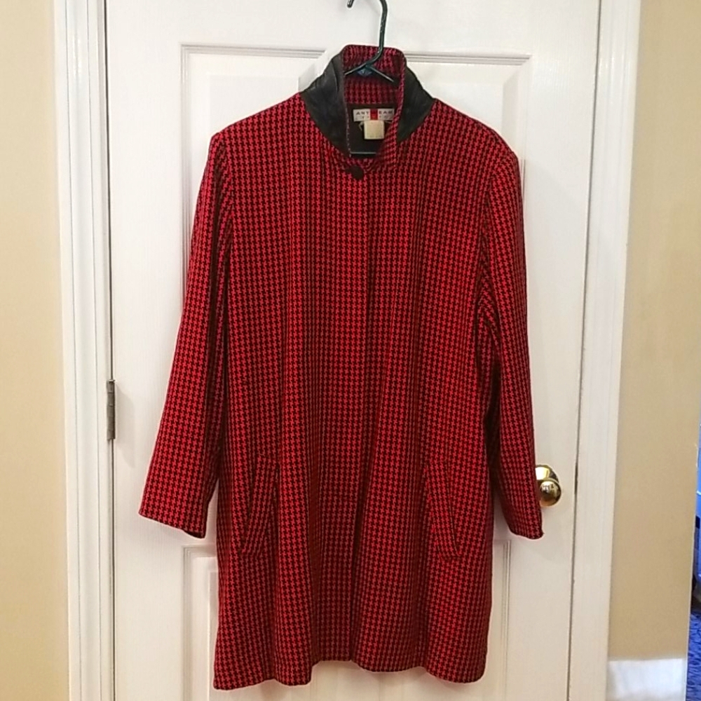 Vtg Anywear Basco Jacket Coat with Leather Collar